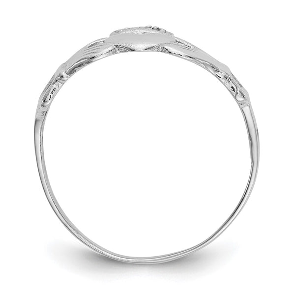 Polished 14K White Gold Claddagh Ring - Style GR1-1017385