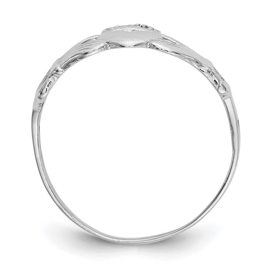 Shop Polished 14K White Gold Claddagh Ring | Stylish & Affordable Value Jewelry