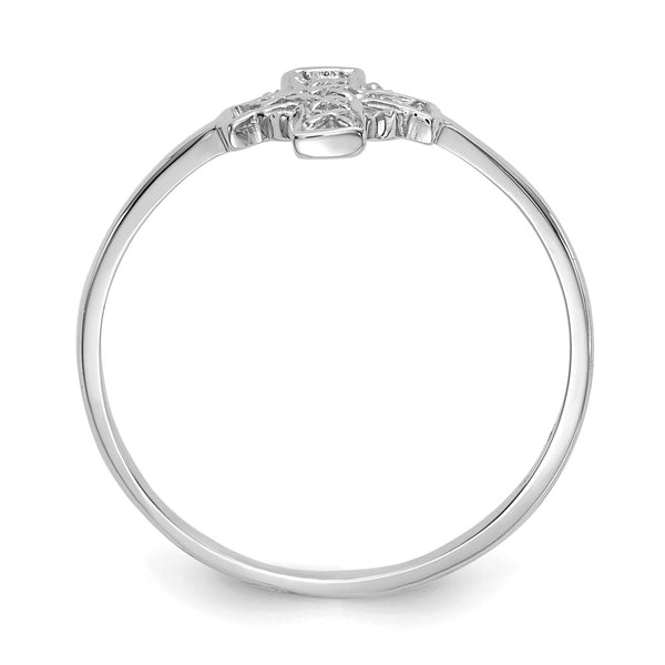 14K White Gold Celtic Cross Ring
