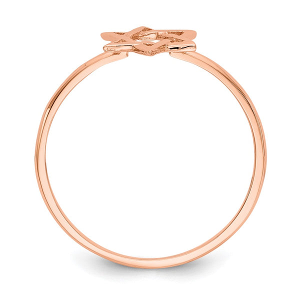 14K Rose Gold Star of David Ring