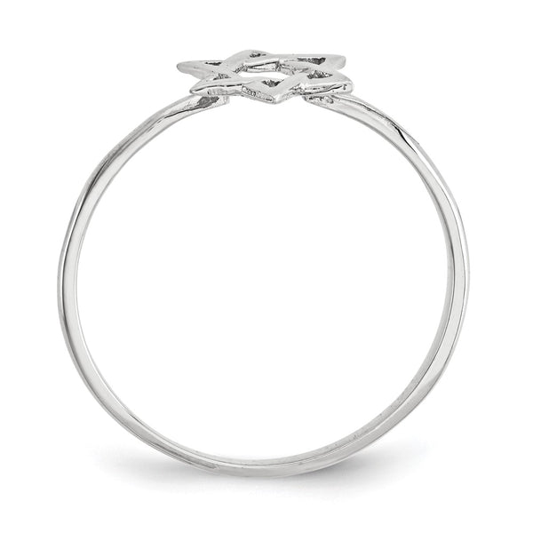 Polished Star of David Ring in 14K White Gold