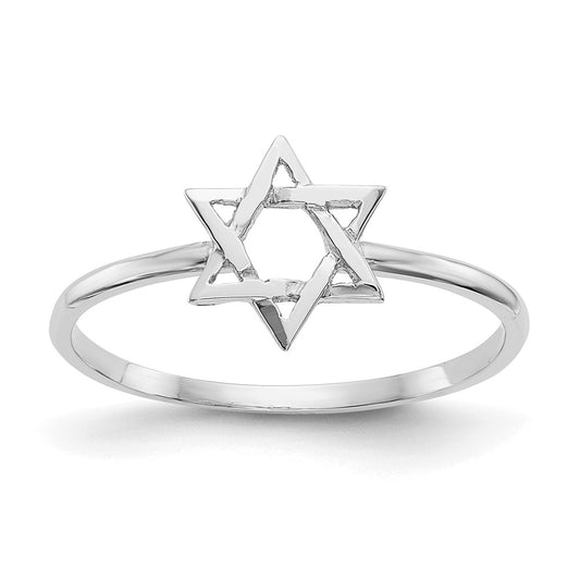 Shop Polished Star of David Ring in 14K White Gold | Stylish & Affordable