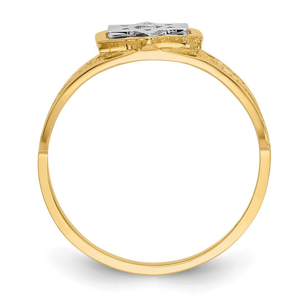 14K Two-Tone Polished Star of David Ring - Unisex