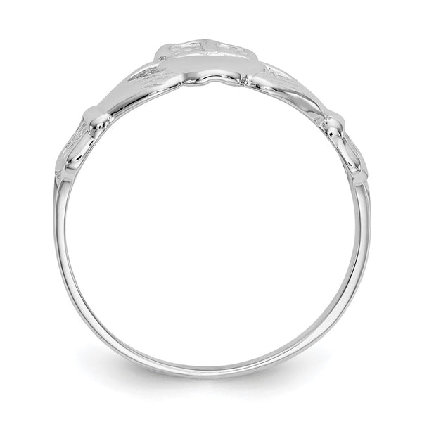 Polished 14K White Gold Claddagh Ring - Style GR1-1017391