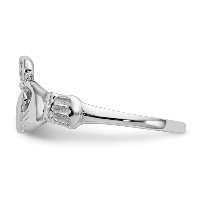 Shop Stylish Polished 14K White Gold Claddagh Ring - Luxury Design, Affordable Price-3