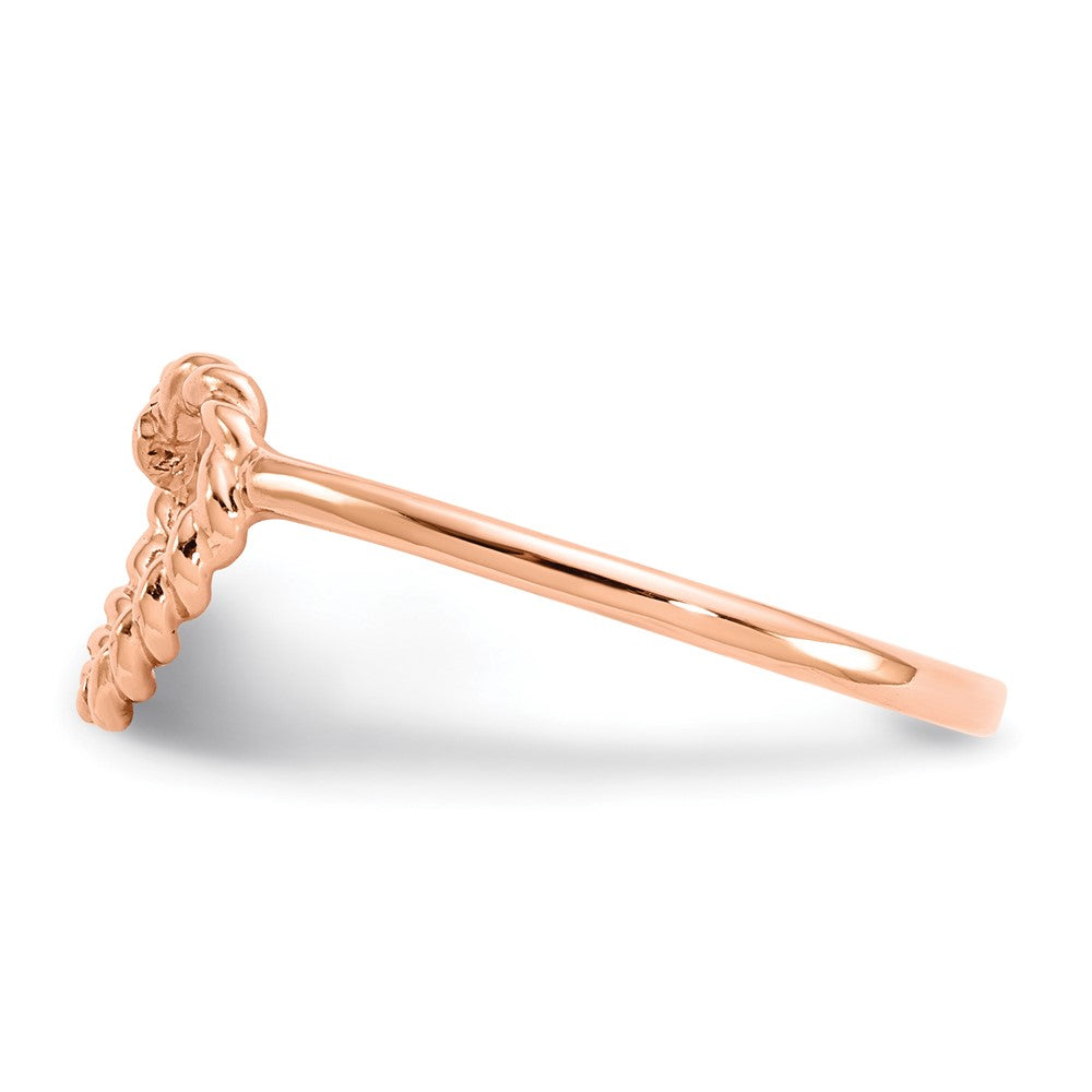 High-quality 14K Rose Gold Heart Ring | Stylish Polished & Textured Finish