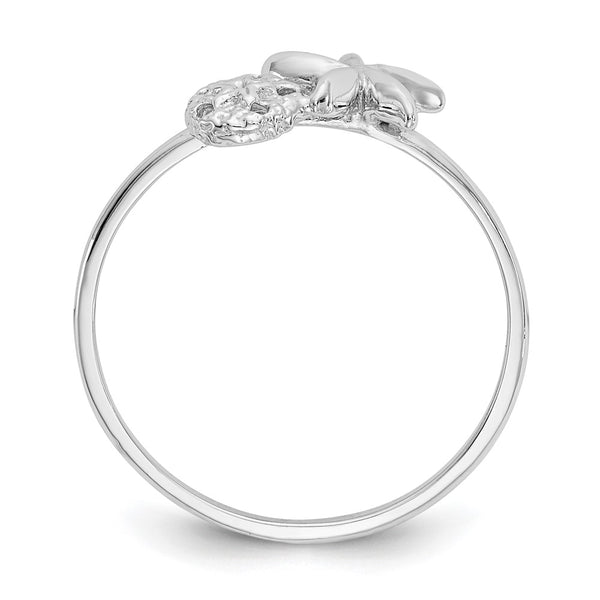 14K White Gold Starfish & Sand Dollar Ring
