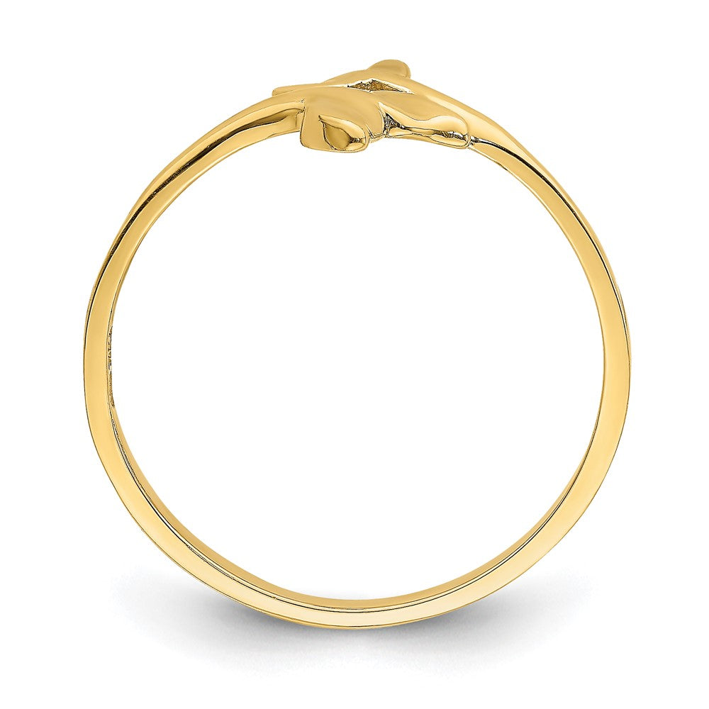 Buy Stylish 14K Gold Polished Double Whale Tail Band Ring - 0.85mm Design