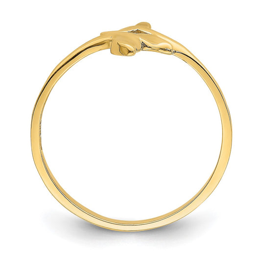 Buy Stylish 14K Gold Polished Double Whale Tail Band Ring - 0.85mm Design
