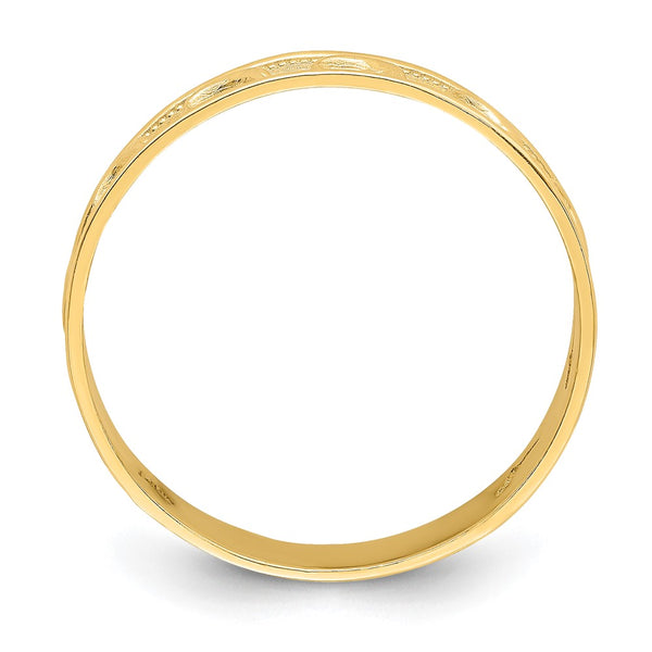 14K Gold Polished Dolphin Engraved Thumb Ring - 0.85mm