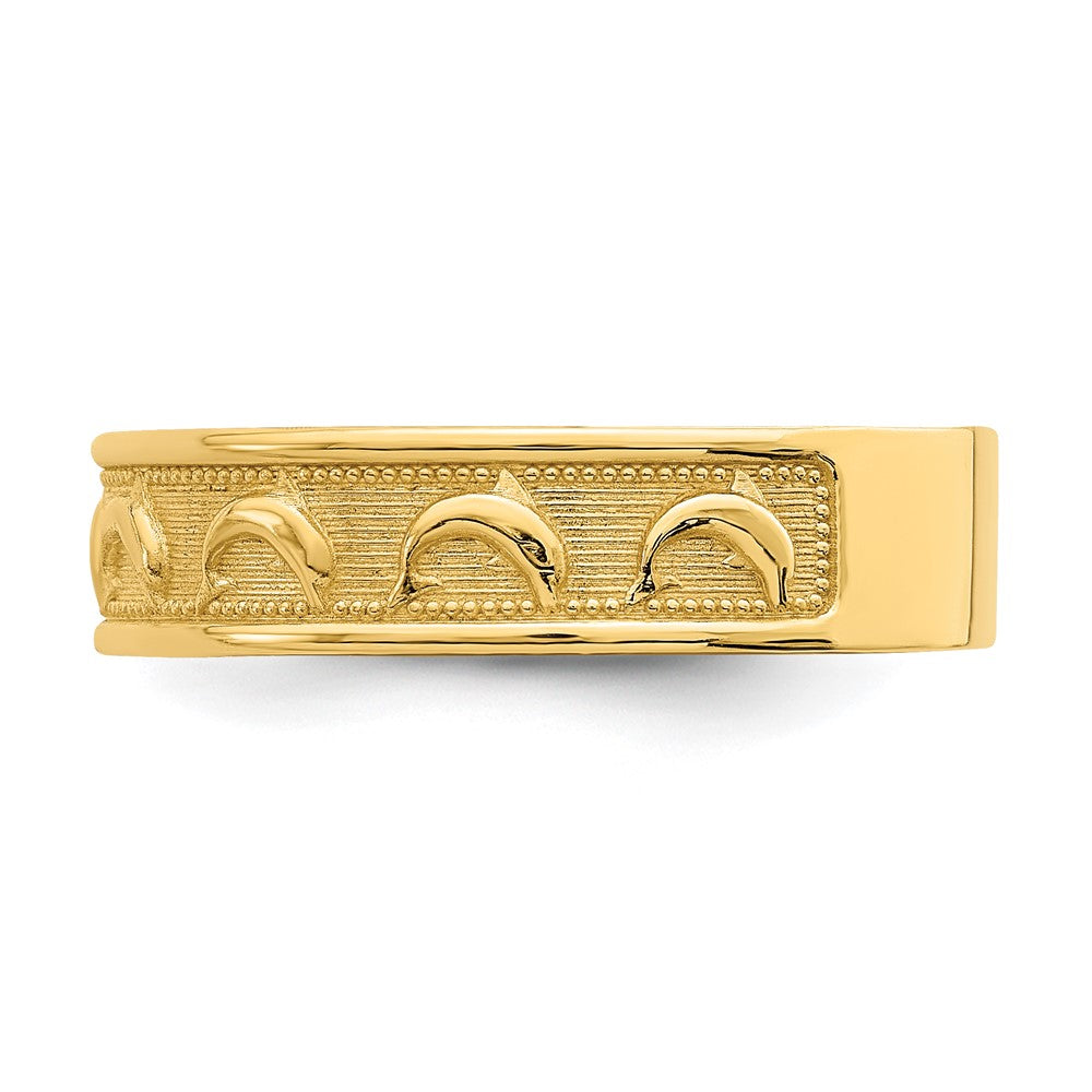 Shop Stylish 14K Gold Polished Dolphin Engraved Thumb Ring - 0.85mm Value