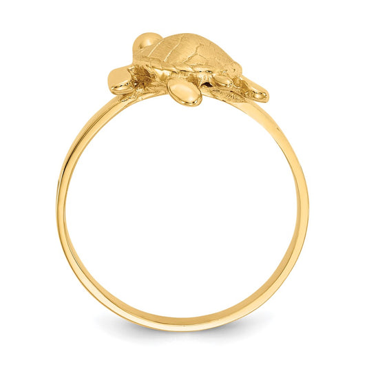 Exclusive 14K Gold Polished Sea Turtle Ring - Stylish Design, Affordable Luxury!