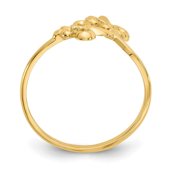 14K Gold Polished Fleur De Lis Ring