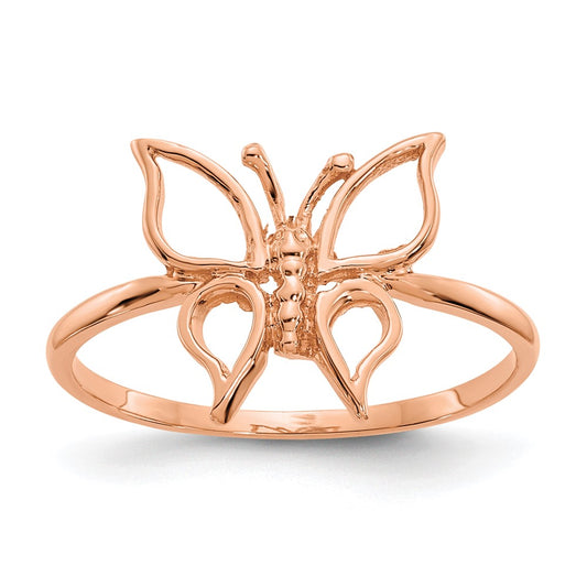 Exclusive Polished Butterfly Ring in 14K Rose Gold - Stylish & Affordable!