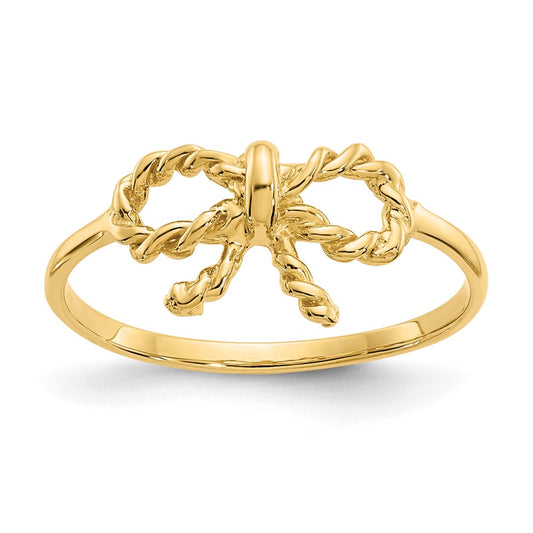 Shop Stylish 14K Gold Polished Bow Ring - Affordable Luxury Accessory!