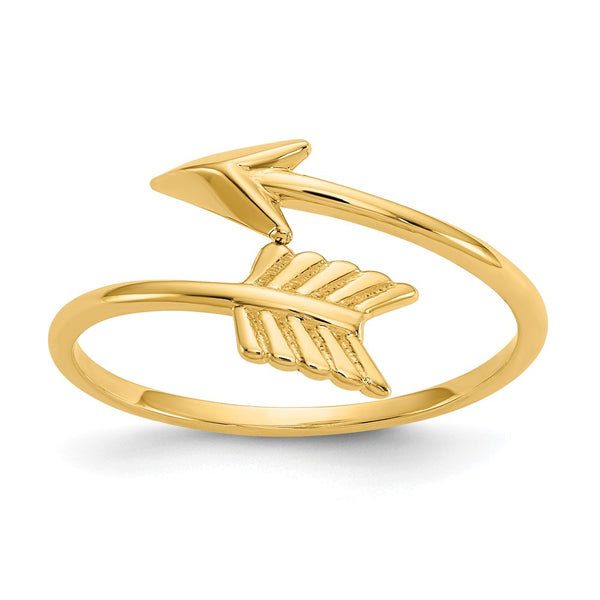 14K Gold Polished Arrow Ring