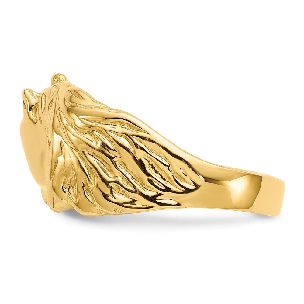 Buy Exclusive 14K Gold Shiny Horse Head Ring - Stylish & Affordable Jewelry