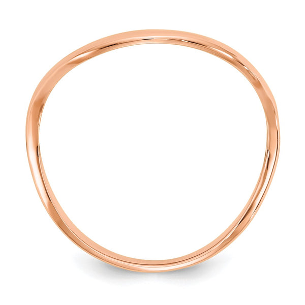 14K Rose Gold Wave Design Thumb Ring