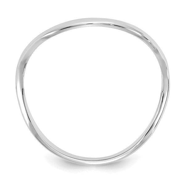 14K White Gold Polished Wave Design Thumb Ring