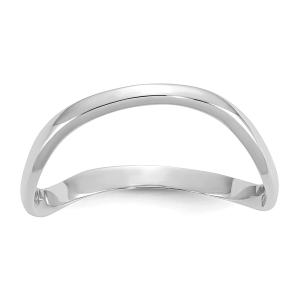14K White Gold Polished Wave Design Thumb Ring