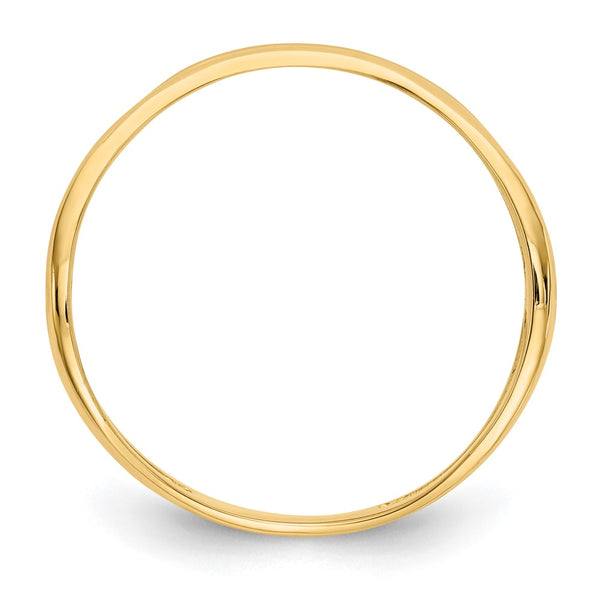 14K Gold Polished Double Wave Design Thumb Ring
