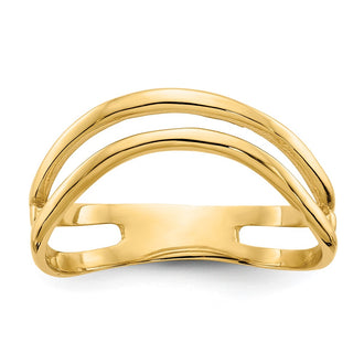 Order Stylish 14K Gold Polished Double Wave Design Thumb Ring - Affordable Luxury