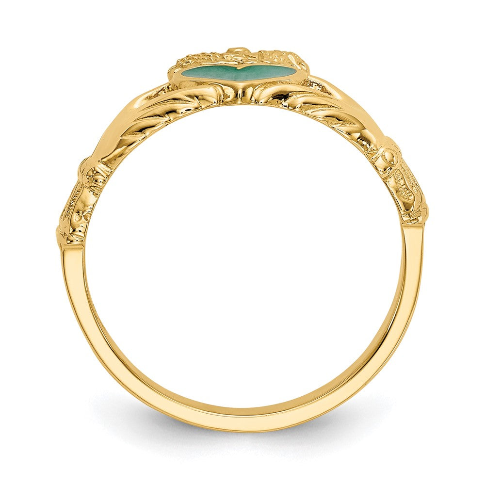 Buy Stylish 14K Gold Enamel Claddagh Ring - Luxury Design, Affordable Price
