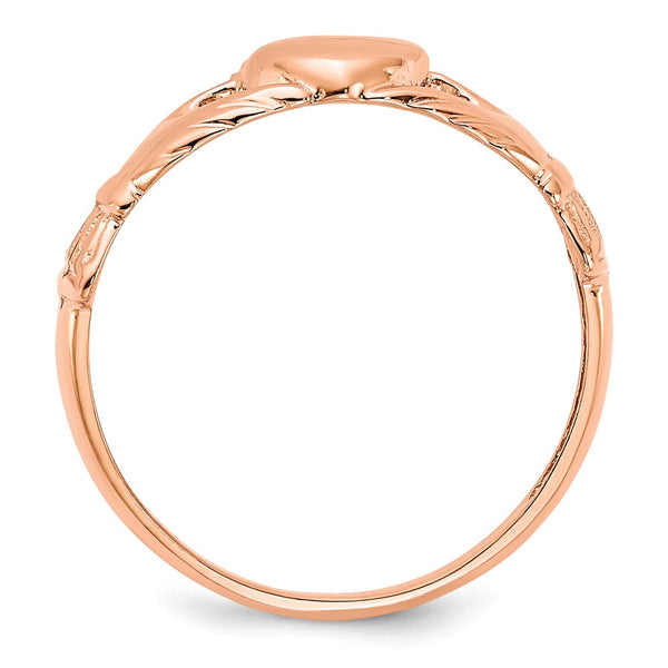 Polished 14K Rose Gold Claddagh Ring