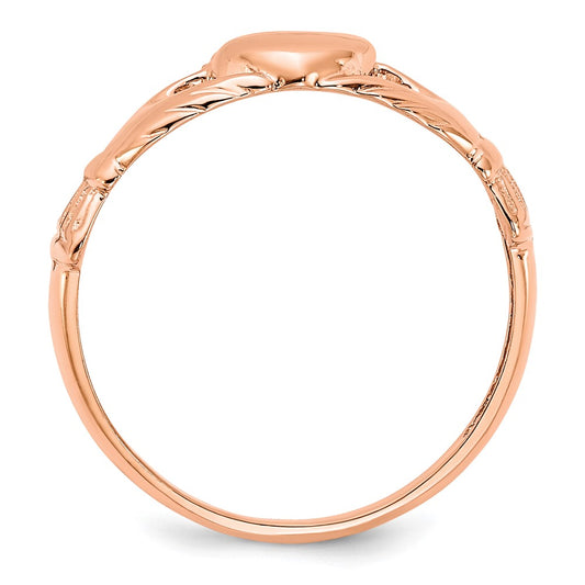 High-Quality Polished 14K Rose Gold Claddagh Ring - Stylish & Affordable Luxury