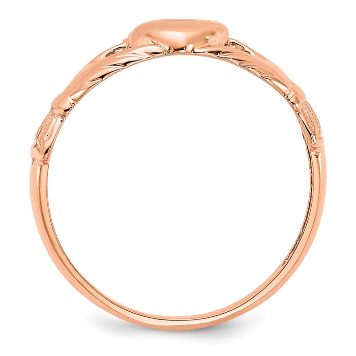 High-Quality Polished 14K Rose Gold Claddagh Ring - Stylish & Affordable Luxury-2