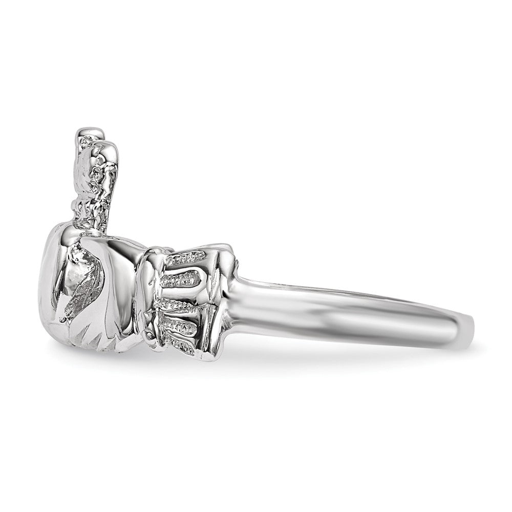 Shop Stylish 14K White Gold Claddagh Ring - Polished & Affordable Design