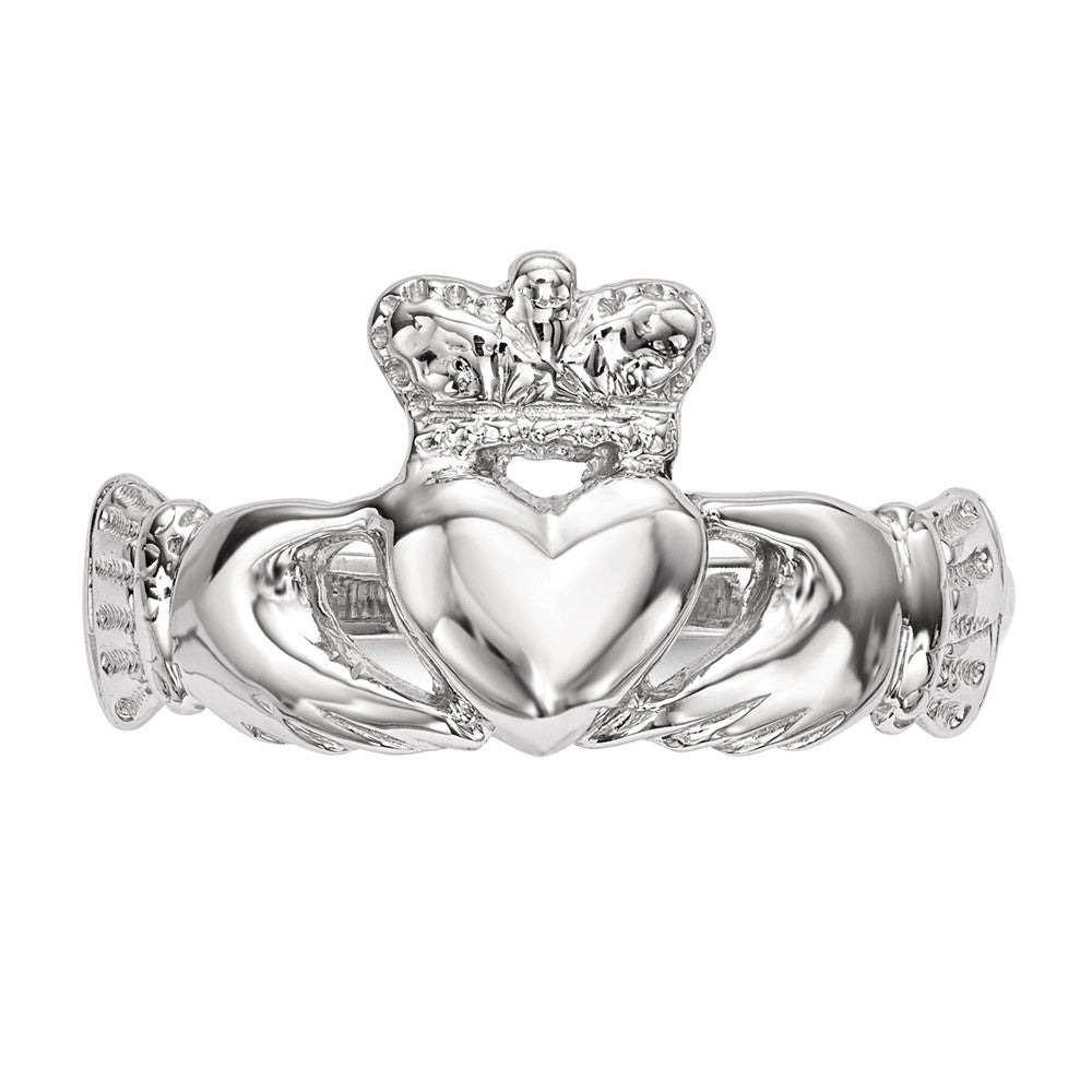 Shop Stylish 14K White Gold Claddagh Ring - Polished & Affordable Design