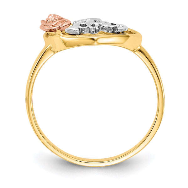 14K Tri-Color 15th Anniversary Ring