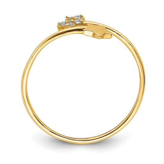 Buy Exclusive 14K Yellow Gold Star Ring with Cubic Zirconia - Stylish Value!