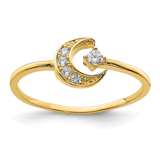 Buy Stylish 14K Gold Moon Ring with Cubic Zirconia - Affordable Luxury