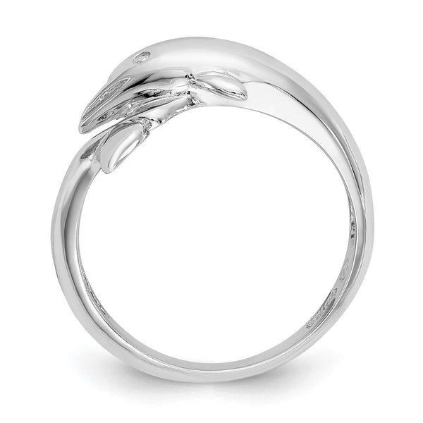 14K White Gold Dolphin-Shaped Ring