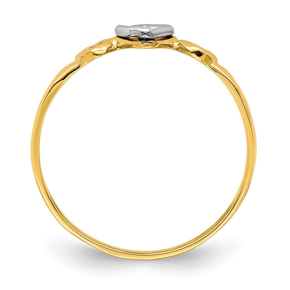 Exclusive 14K Two-Tone Gold Heart-Shaped Ring - Stylish Design & Great Value