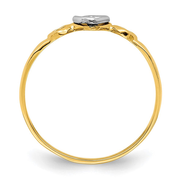 14K Two-Tone Gold Heart-Shaped Ring