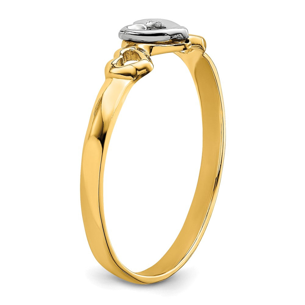 Exclusive 14K Two-Tone Gold Heart-Shaped Ring - Stylish Design & Great Value