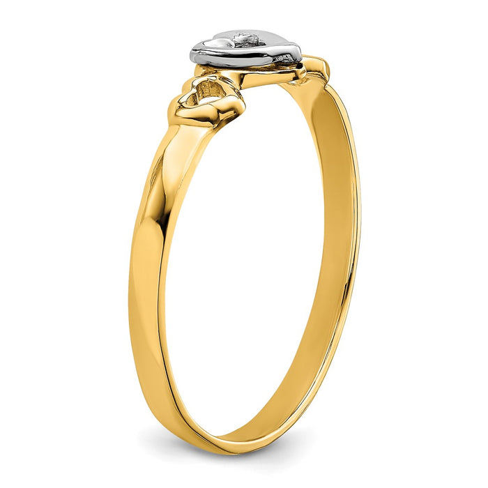 Exclusive 14K Two-Tone Gold Heart-Shaped Ring - Stylish Design & Great Value-6