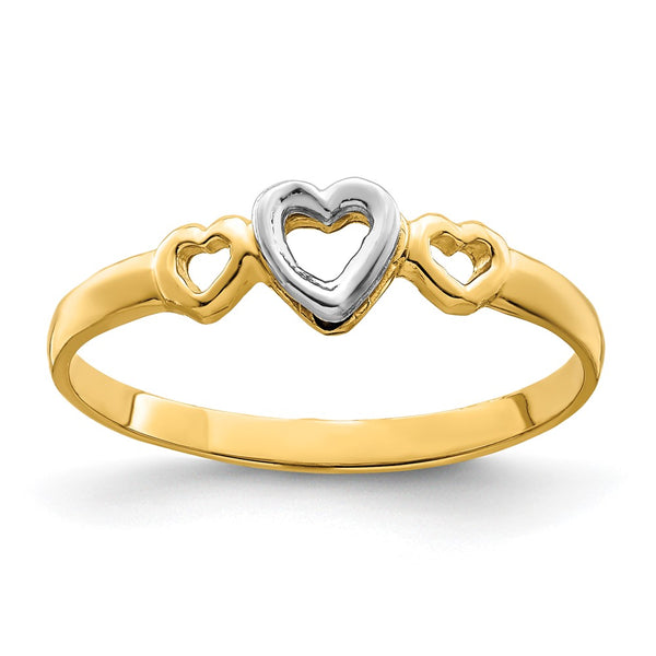 14K Two-Tone Gold Heart-Shaped Ring