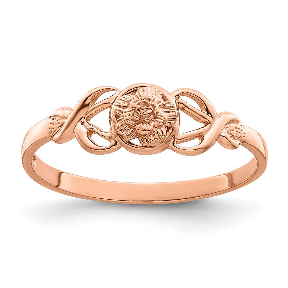 High-Quality 14K Rose Gold Floral Ring - Stylish Design, Affordable Luxury