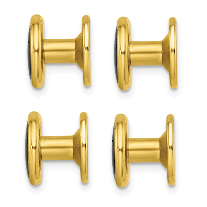 Buy Exclusive 4-Piece Gold-Plated Tuxedo Studs Set | Stylish Black Epoxy Design-3