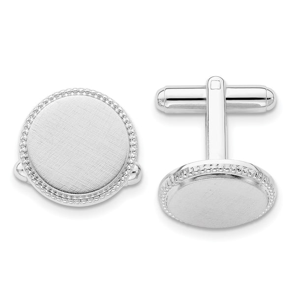 Rhodium-Plated Beaded Cufflinks - Florentine