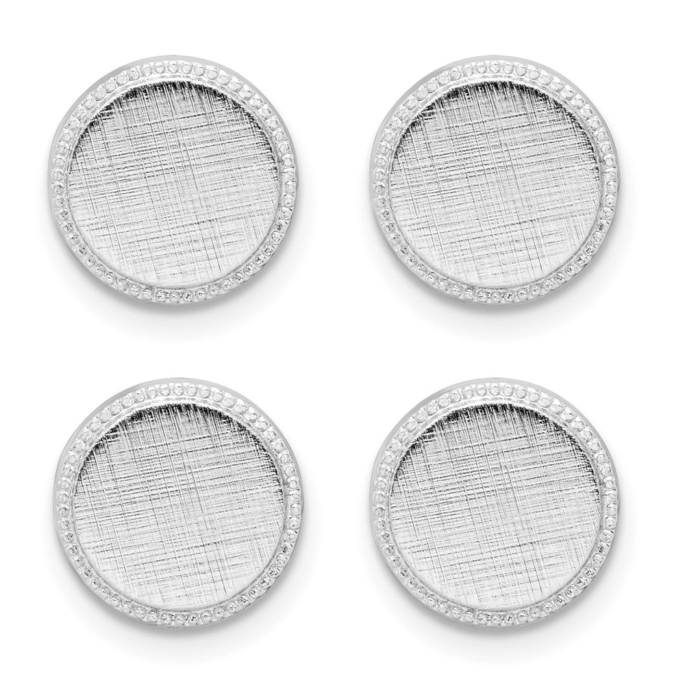 Buy Exclusive Kelly Waters Rhodium-Plated Tuxedo Stud Set - 4 Pieces, Stylish Design