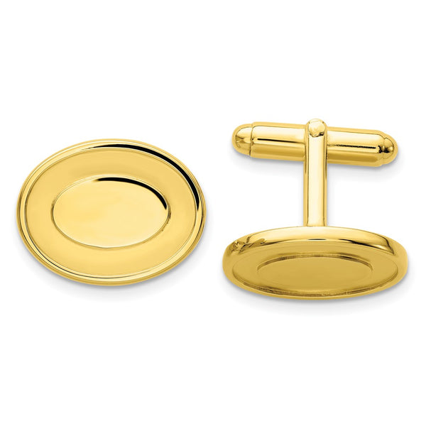 Kelly Waters Gold-Plated Oval Cuff Links - Custom Engravable
