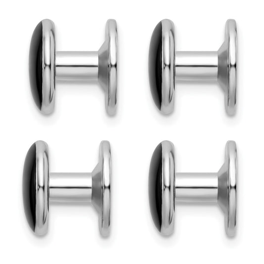 Buy Exclusive Kelly Waters Rhodium-Plated Tuxedo Studs Set - 4 Stylish Pieces