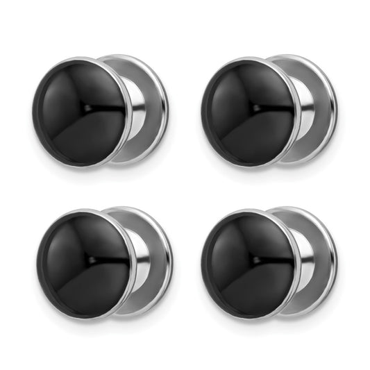 Buy Exclusive Kelly Waters Rhodium-Plated Tuxedo Studs Set - 4 Stylish Pieces