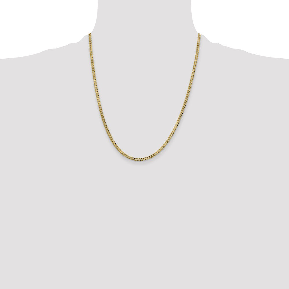 Buy Stylish 14K Gold 22-Inch 3.1mm Flat Cuban Chain - Lightweight & Sleek!