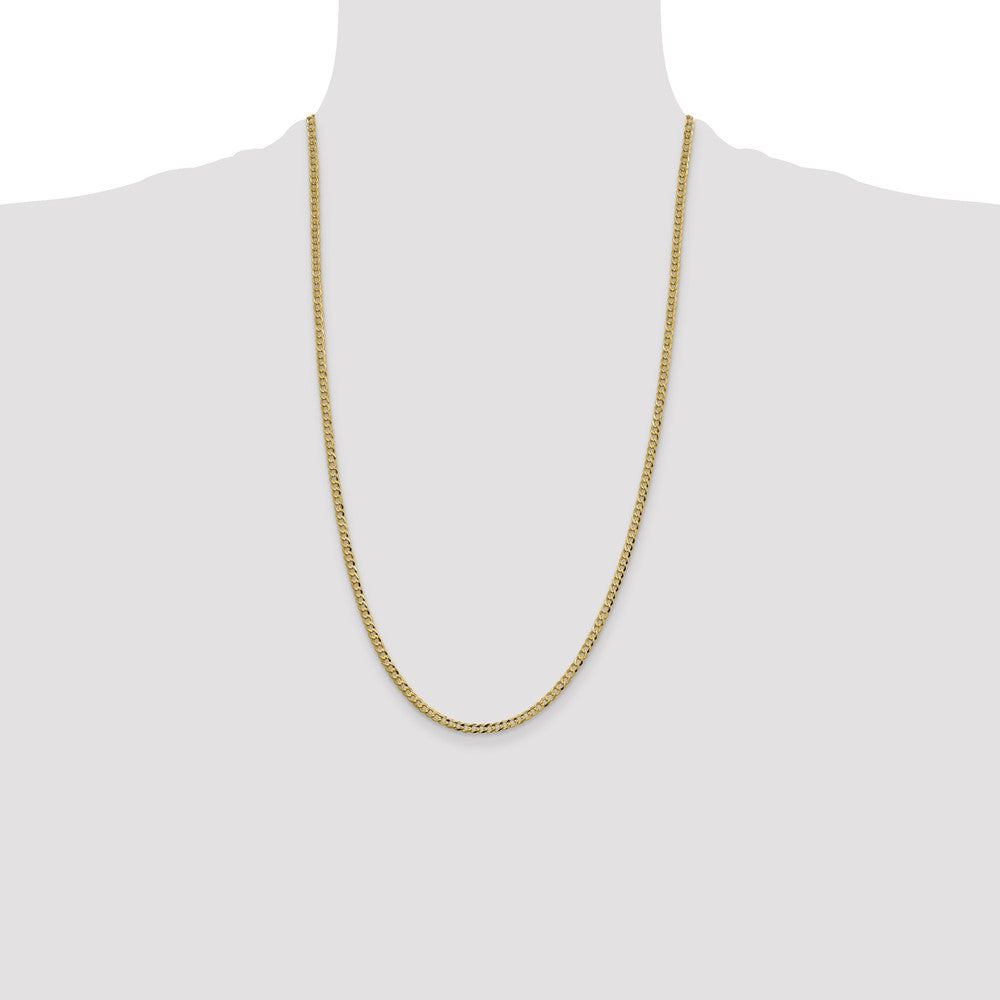 Buy Stylish 14K Gold 26-Inch 3.1mm Flat Cuban Chain - Lightweight Luxury